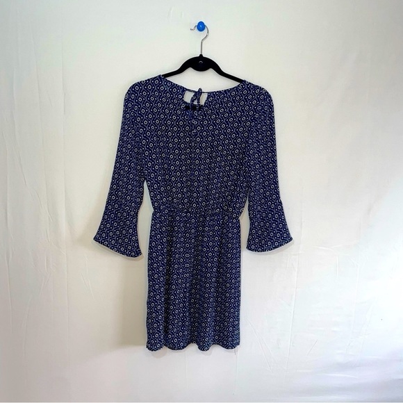 H&M Divided Dress With Pattern | Size: 6 | Colour: Navy Blue/White Detail - Picture 5 of 5